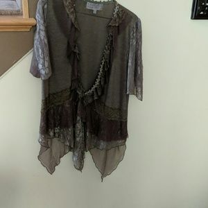 Handkerchief ruffled fancy top